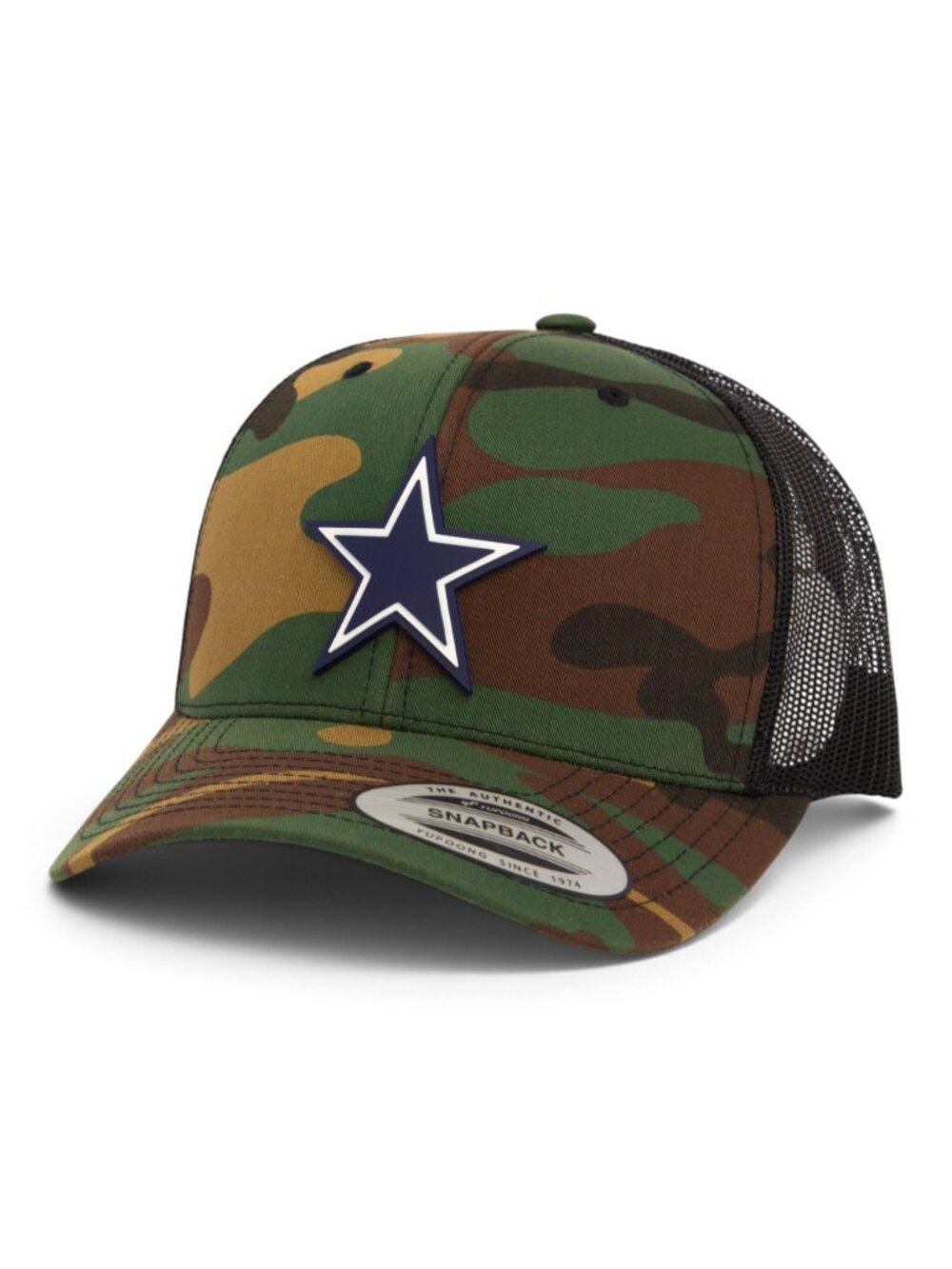 Dallas Cowboys 3D YP Snapback Trucker Hat- Army Camo/ Black